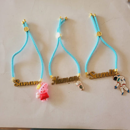 HOK Personalised Name Rakhi Bracelet with your favourite cartoon