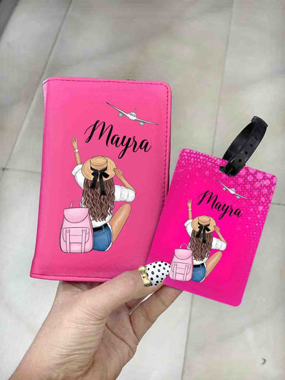 Personalised Passport Cover and Bag Tag Combo