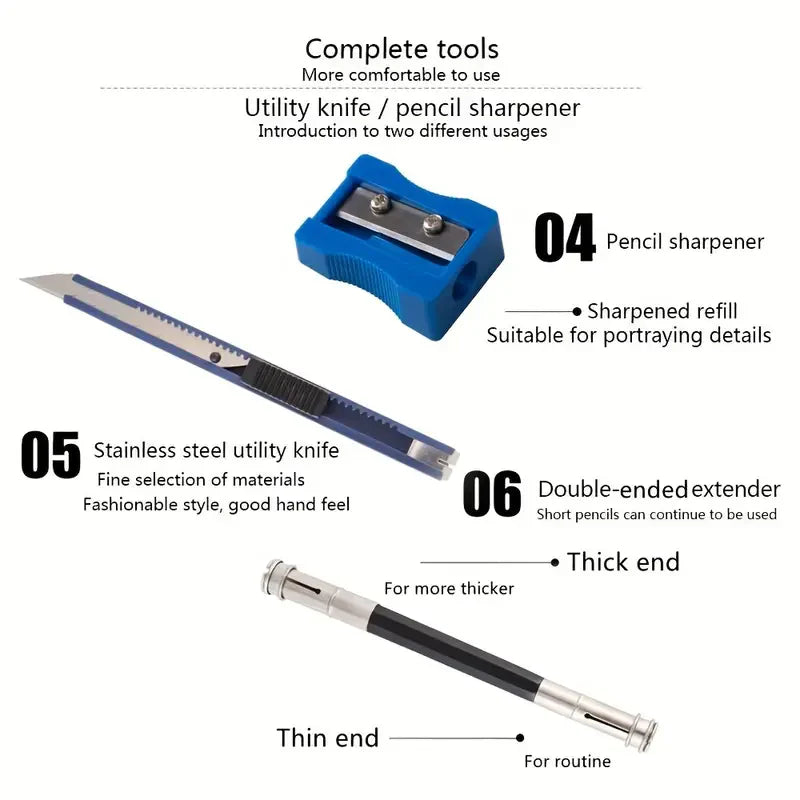 HOK Professional Sketching & Drawing Art Tool Kit- 29 Pcs