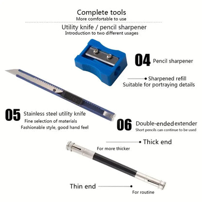 HOK Professional Sketching & Drawing Art Tool Kit- 29 Pcs