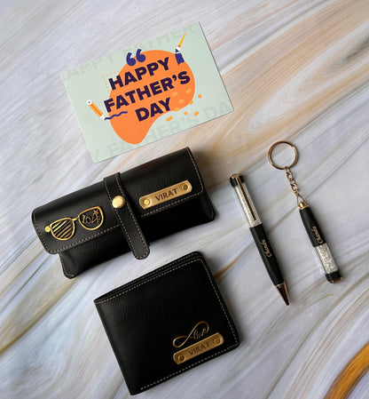 Father’s Day Special Combo - Personalised wallet, eye wear case, pen, keychain