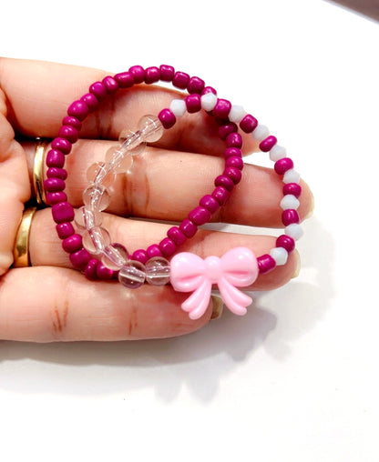HOK Beautiful Bow Bracelet for Girls - Set of 2 pcs