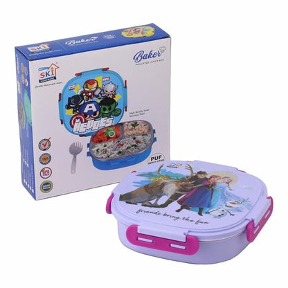 HOK Baker Insulated 3 Compartment Steel Lunch Box