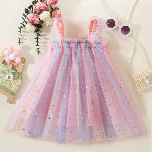 HOK Rainbow Mesh Party Dress