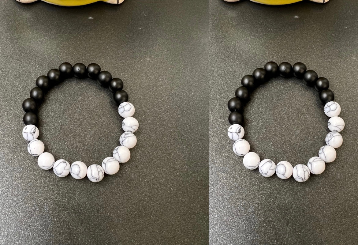 Black and White Couple Bracelet - Set of 2