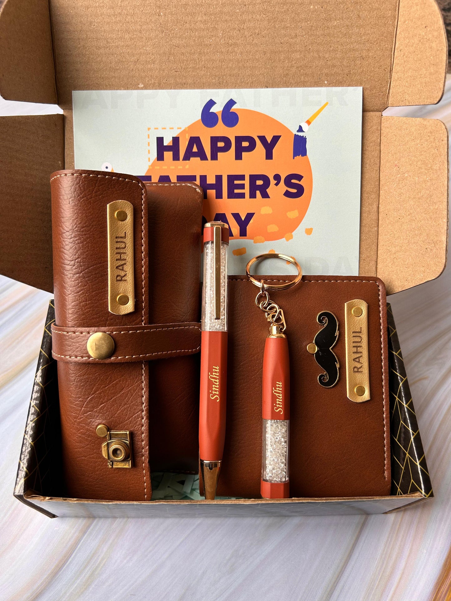 Father’s Day Special Combo - Personalised wallet, eye wear case, pen, keychain