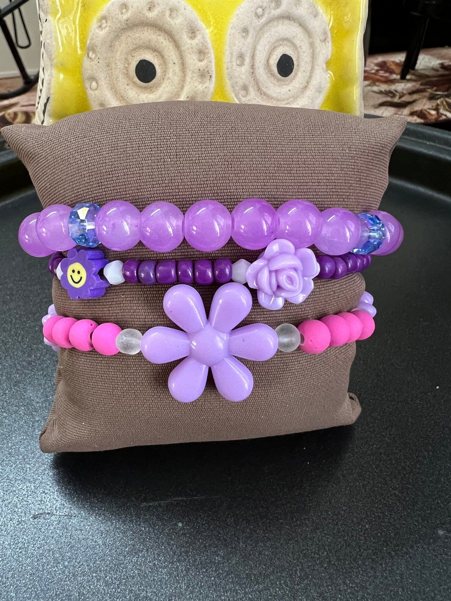 Beautiful Flower Stack Bracelet - Set of 3 - 11 Colours Available