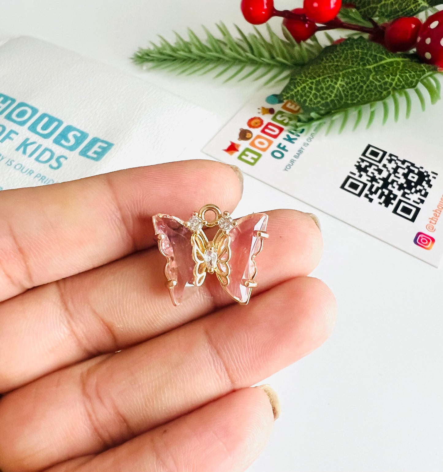 HOK Crystal Shine Butterfly Charm - Get with Lobster Lock - 3 Colours