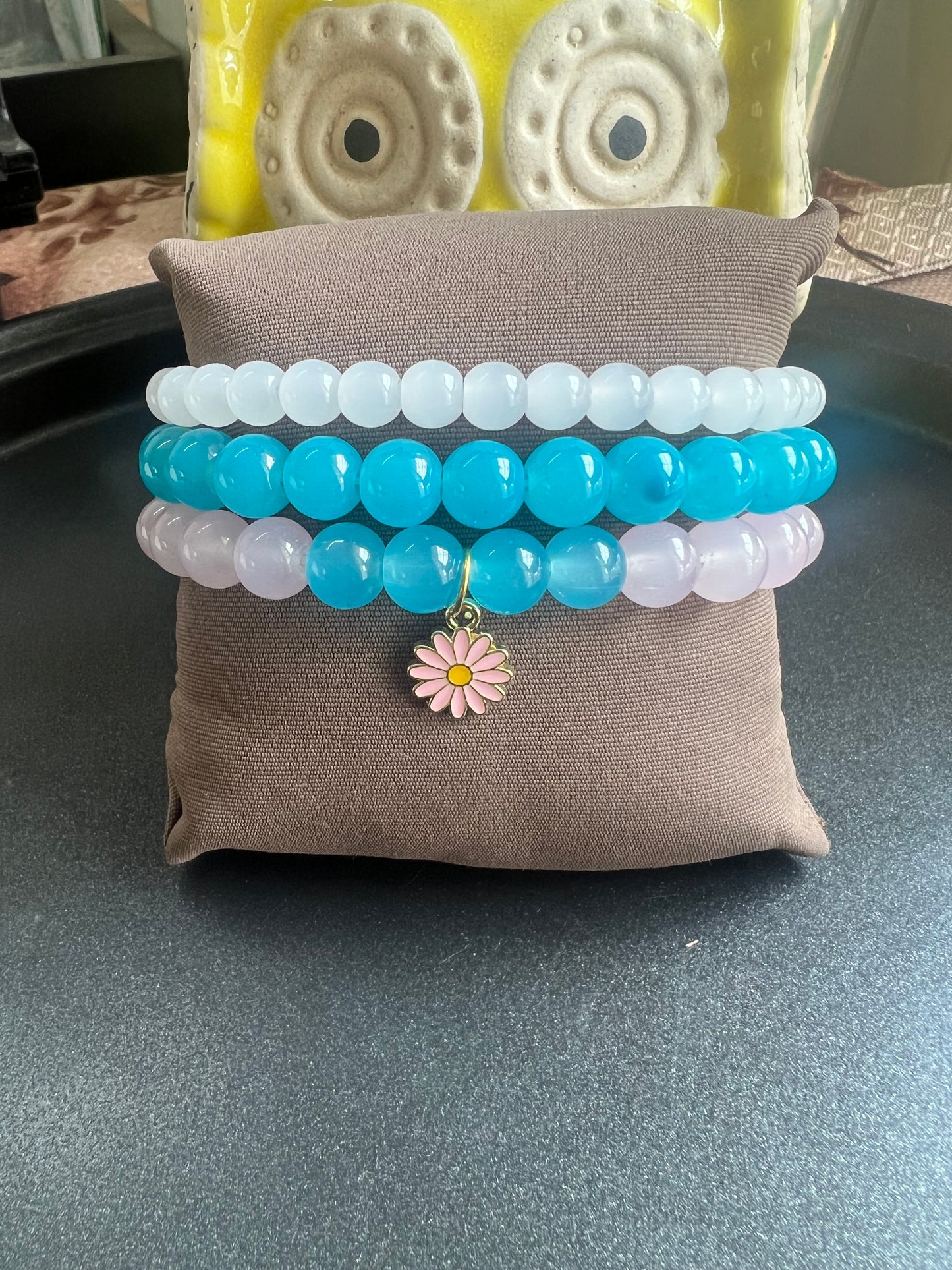 Stack Bracelet Included Flower Charm - Set of 3