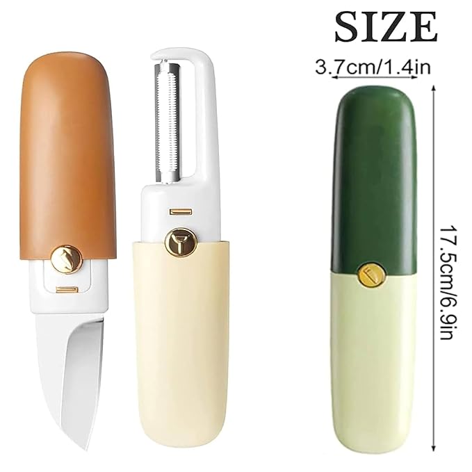 HOK 2in1 Knife and Peeler Multifunctional Set- Random Color (1pc)