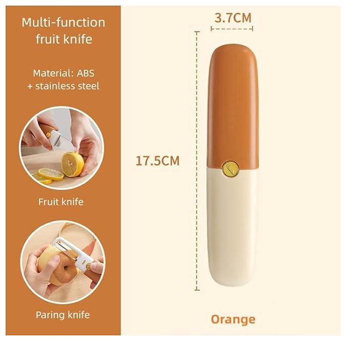 HOK 2in1 Knife and Peeler Multifunctional Set- Random Color (1pc)