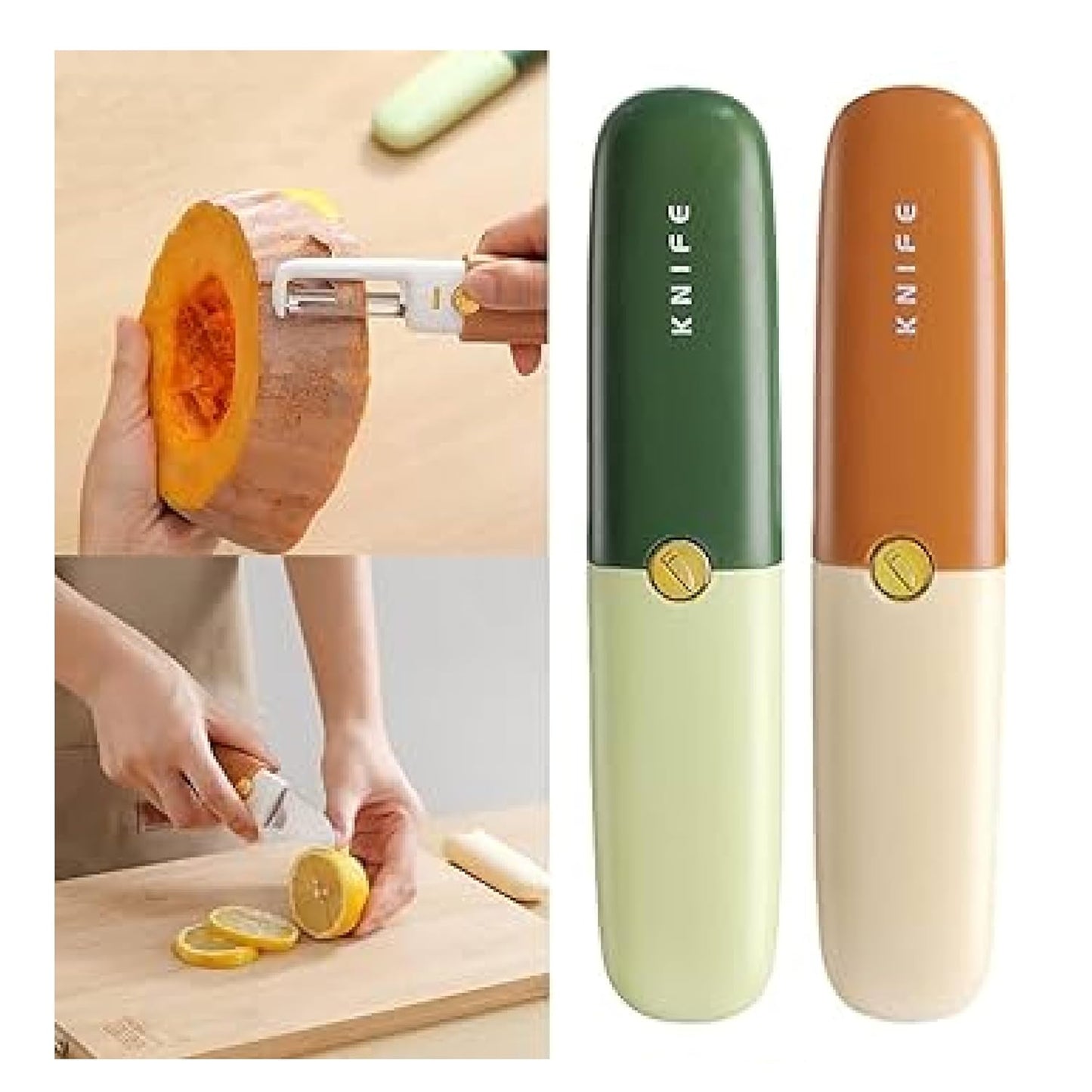 HOK 2in1 Knife and Peeler Multifunctional Set- Random Color (1pc)