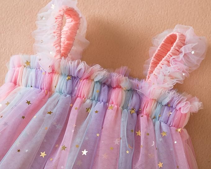 HOK Rainbow Mesh Party Dress