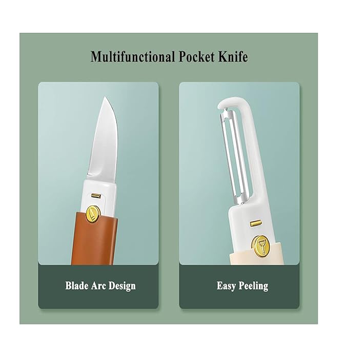 HOK 2in1 Knife and Peeler Multifunctional Set- Random Color (1pc)