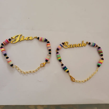 HOK Candy bracelet with personalised name - Rakhi Bracelet