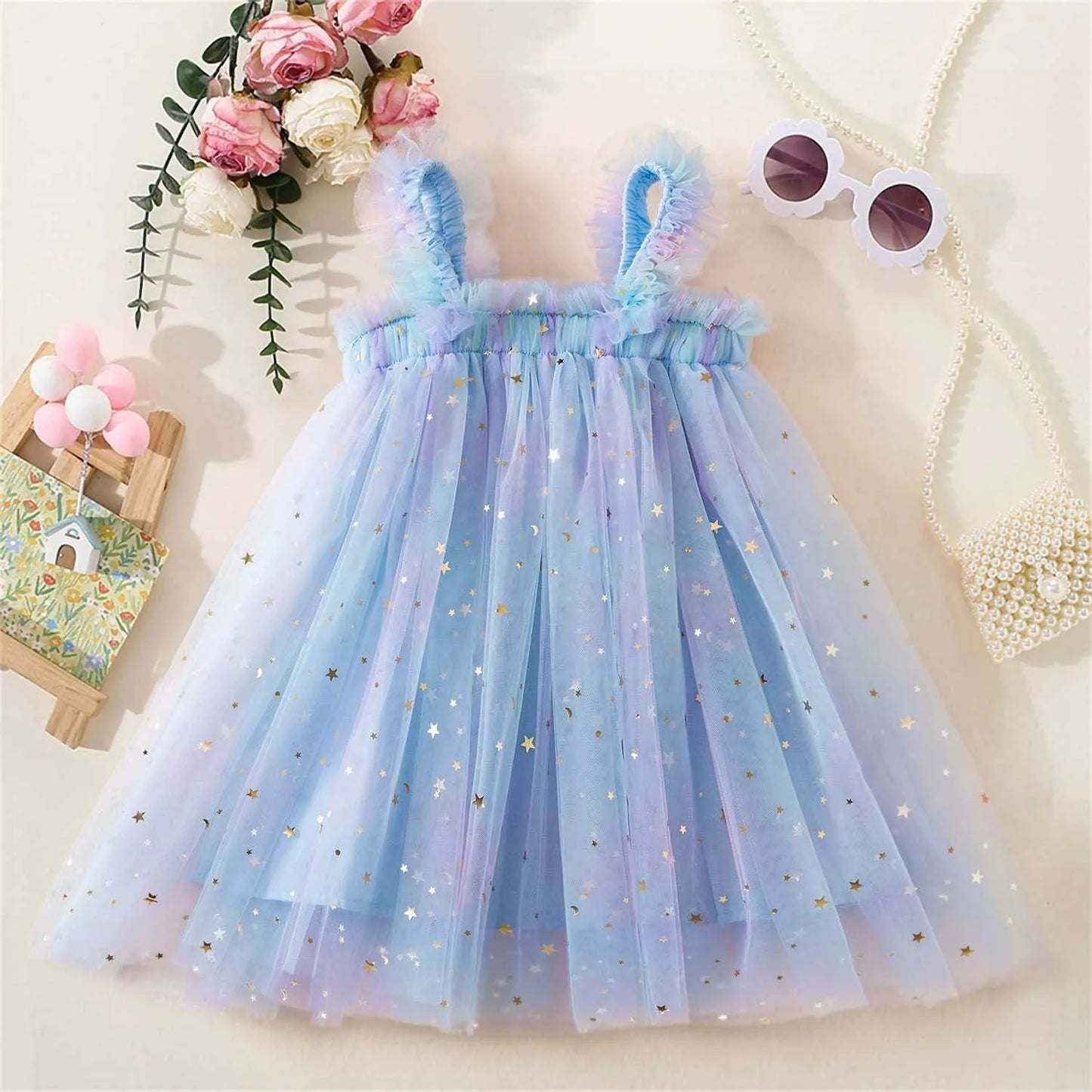 HOK Rainbow Mesh Party Dress