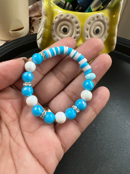 Frozen Theme Bracelet with Charm - Rainbow Shine Pearl