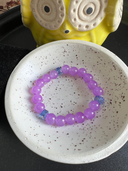 Beads Bracelet with 3 glass beads separation - 12 Colours Available