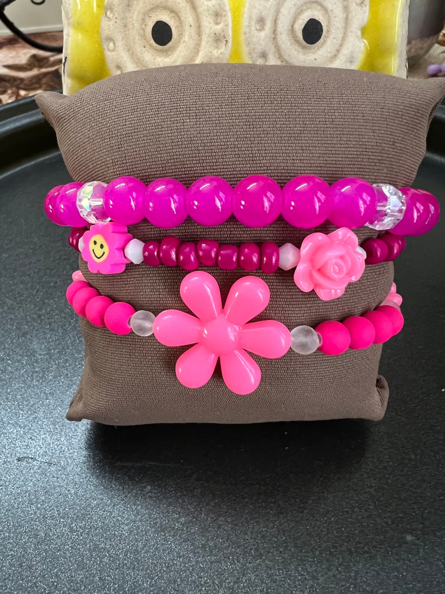 Beautiful Flower Stack Bracelet - Set of 3 - 11 Colours Available