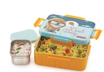 Kids Divine Big Stainless Steel Lunch Box with steel Veggie Box- 1600 ml