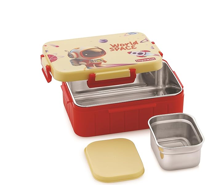 Kids Divine Big Stainless Steel Lunch Box with steel Veggie Box- 1600 ml