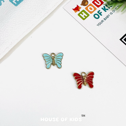 HOK Small Enamel Butterfly Charm - Get with Lobster Lock - 2 Colours