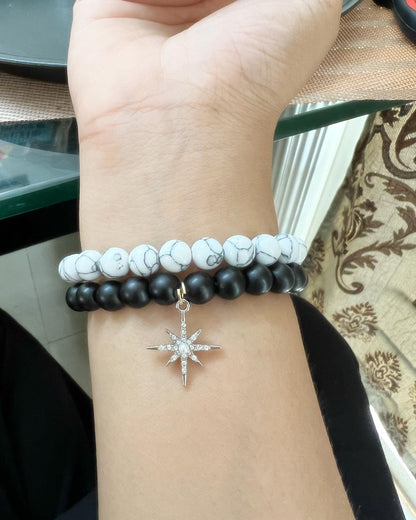 Star and Moon Charm Stack Bracelet