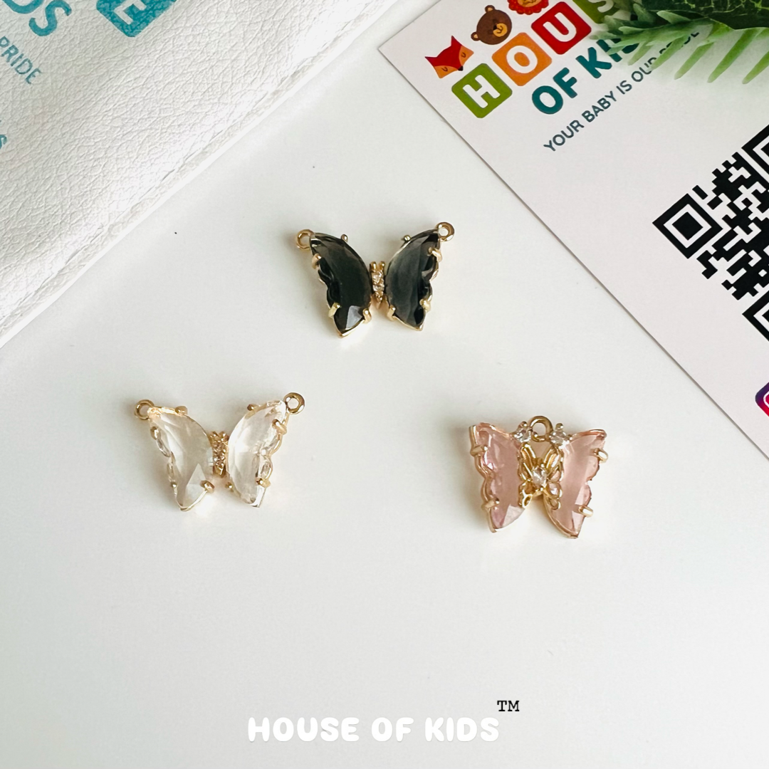 HOK Crystal Shine Butterfly Charm - Get with Lobster Lock - 3 Colours