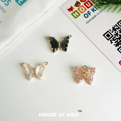 HOK Crystal Shine Butterfly Charm - Get with Lobster Lock - 3 Colours