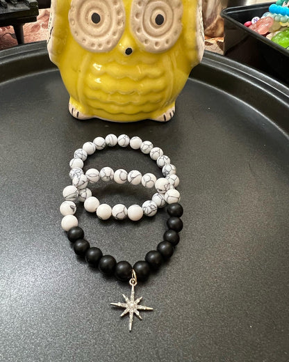 Star and Moon Charm Stack Bracelet