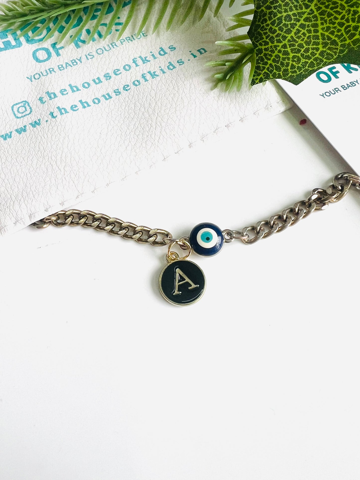 HOK Evil Eye Chain Bracelet with Initial