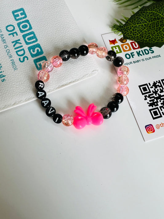 HOK Personalised Name Bracelet with Name & Bow