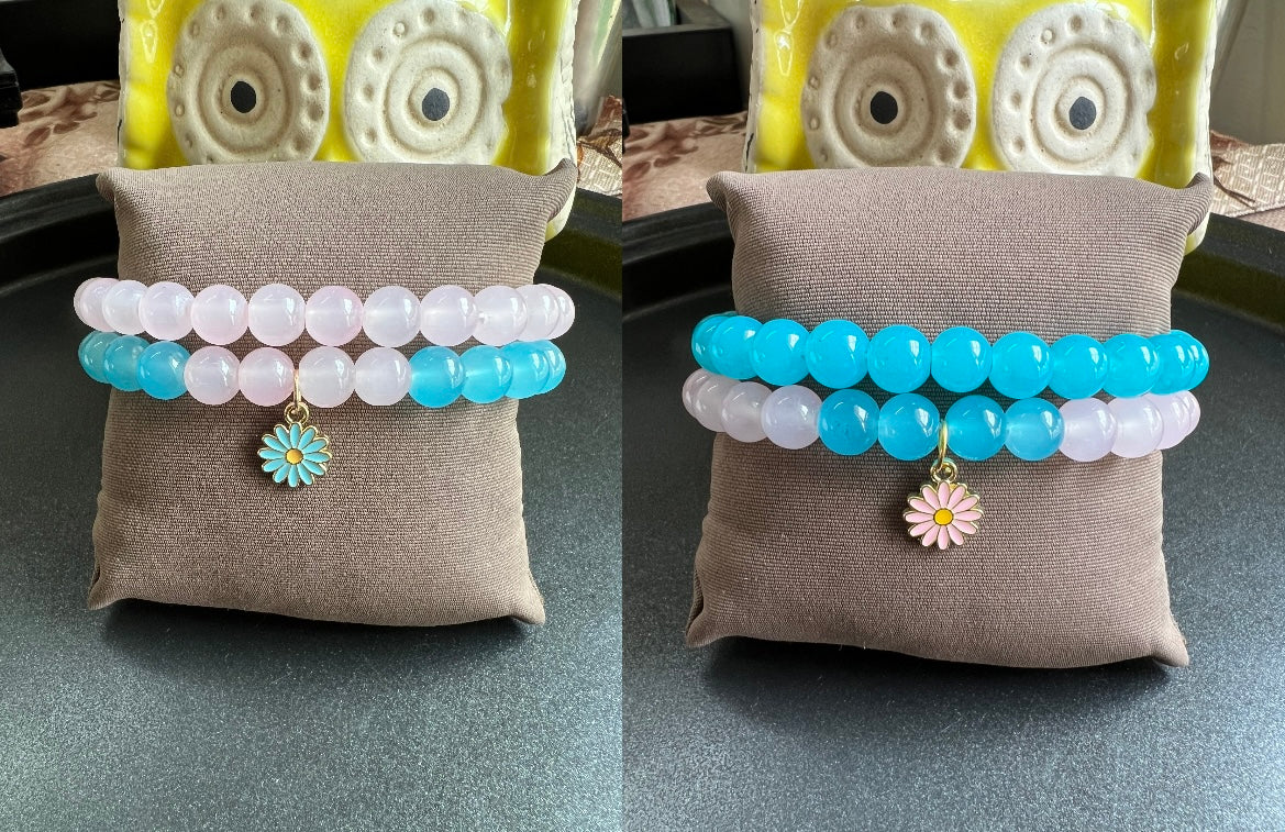 Matching Bracelet Included Flower Charm - Set of 4