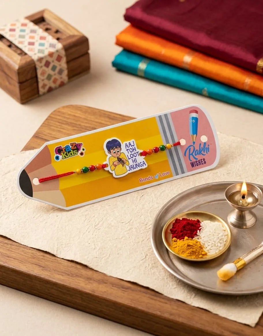 "Aaj Toh Loot Hi Jaunga" Cartoon Rakhi for Kids