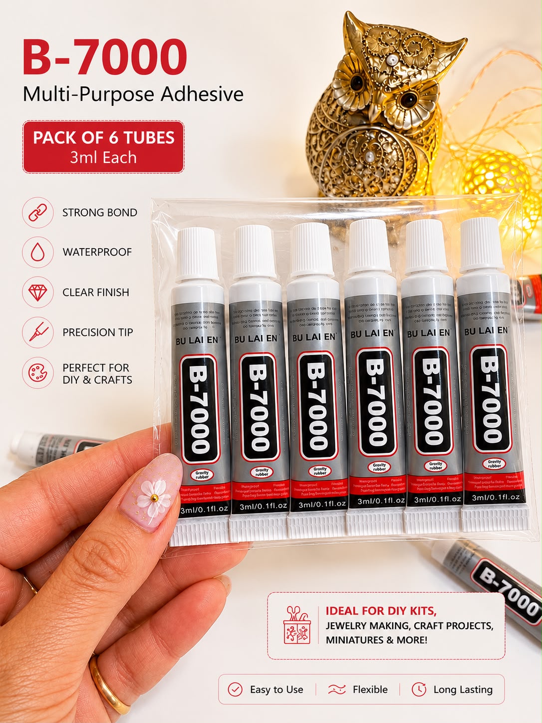 Mini B-7000 Adhesive | 3ml | Craft Glue | DIY Kit | Single & Pack