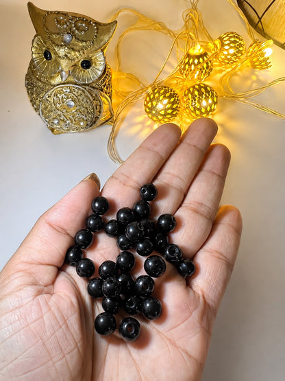 Plain Glass Beads - Pack of 25 beads and a thread | 8mm Beads