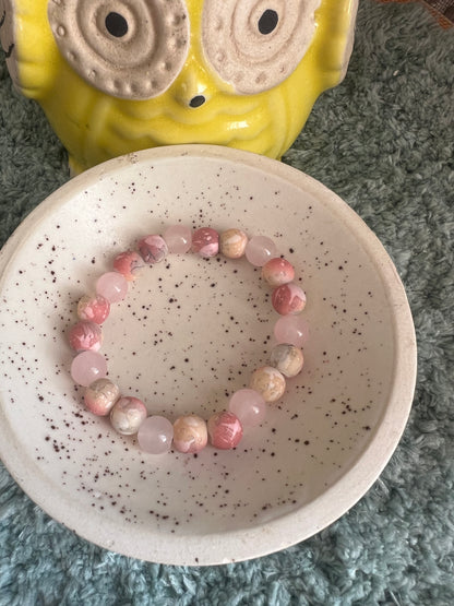 Beautiful Premium Quality Marble Beads Bracelets - Pink Marble Beads & Green Marble Beads 🩷💚