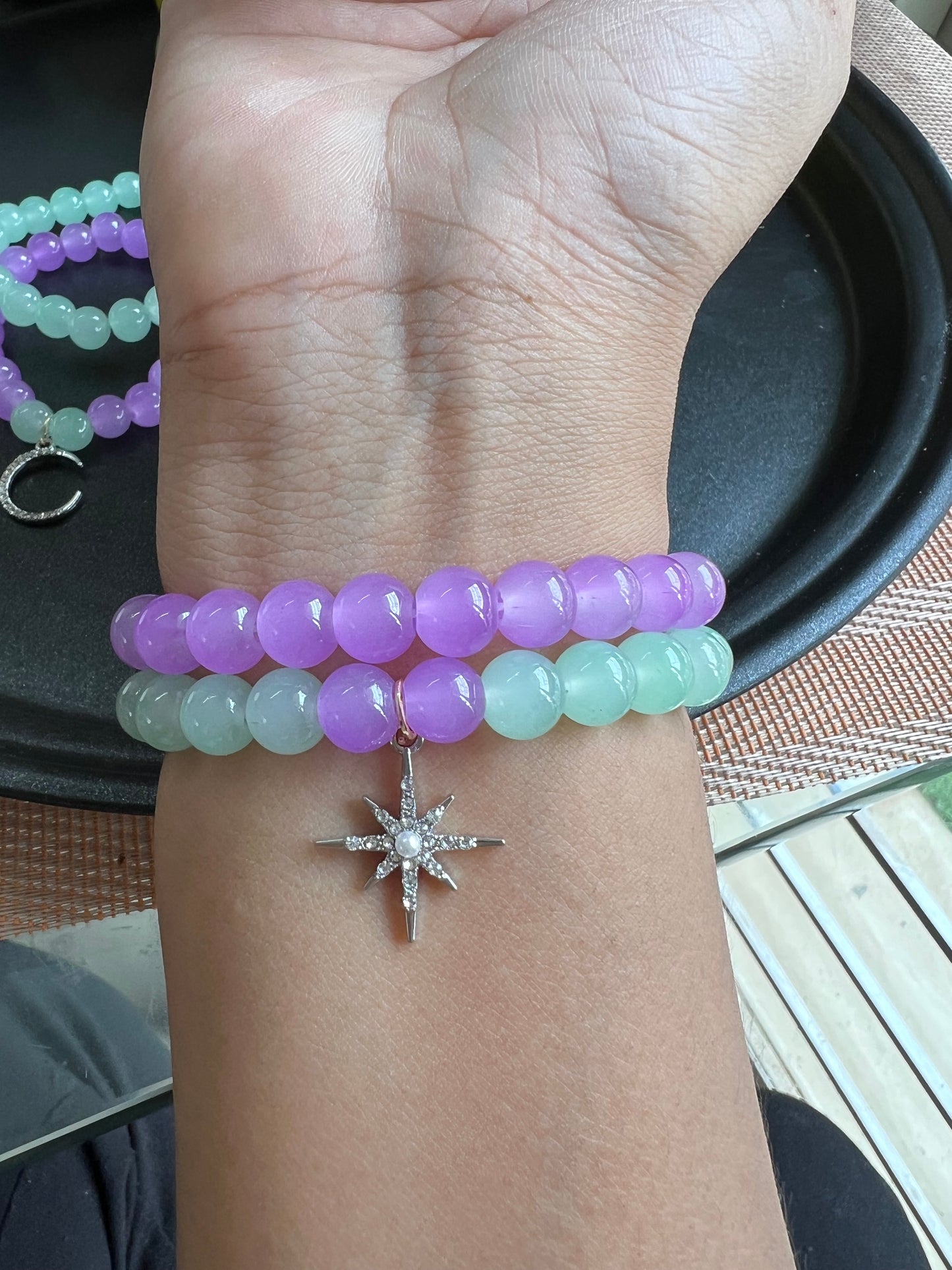 Star and Moon Charm Stack Bracelet