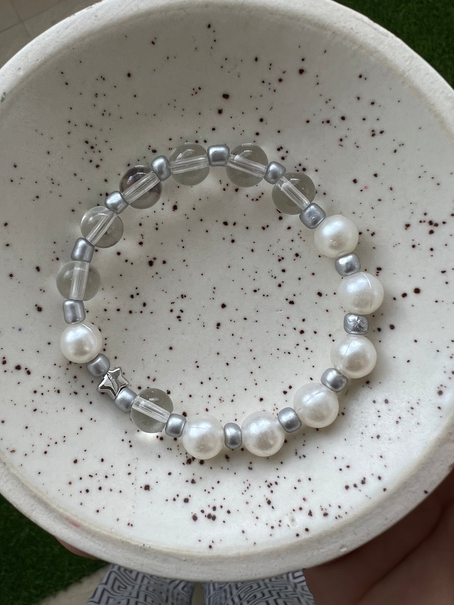 White Pearl Bead Bracelet