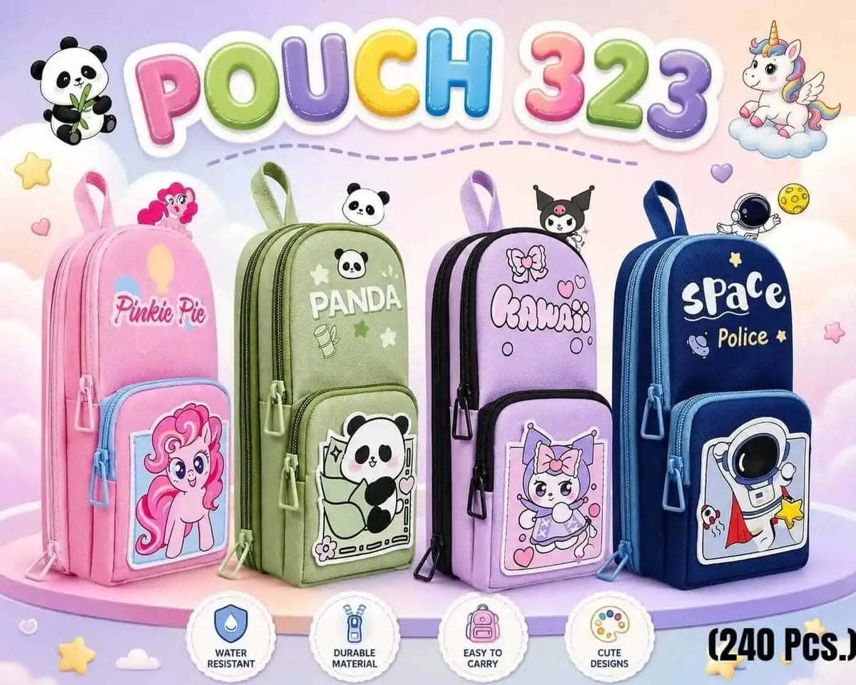 Cute Kids Pencil Pouch with Multiple Compartments, Zipper & Adorable Designs