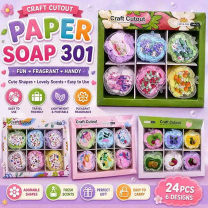 Cute Paper Soap Sheets – 1 Pc Fragrant Portable Hand Wash