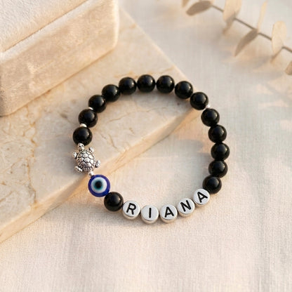 HOK Expertly Designed Unique Personalised Name Bracelet - Trending Nazariya Bracelet for all age groups - Enter Name, Charms in Textbox below Size Selection for Personalisation!