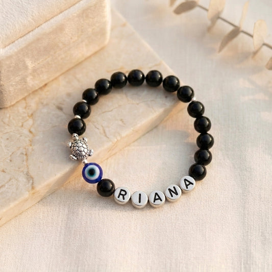 HOK Expertly Designed Unique Personalised Name Bracelet - Trending Nazariya Bracelet for all age groups - Enter Name, Charms in Textbox below Size Selection for Personalisation!