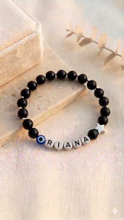 HOK Expertly Designed Unique Personalised Name Bracelet - Trending Nazariya Bracelet for all age groups - Enter Name, Charms in Textbox below Size Selection for Personalisation!
