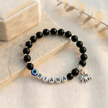 HOK Expertly Designed Unique Personalised Name Bracelet - Trending Nazariya Bracelet for all age groups - Enter Name, Charms in Textbox below Size Selection for Personalisation!