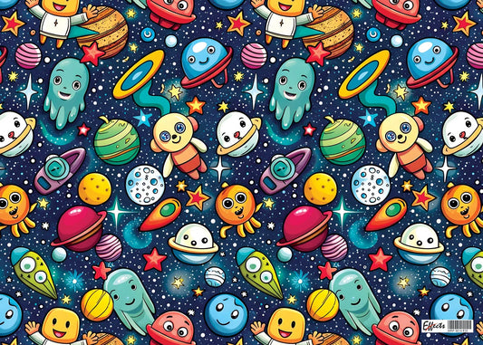 Space Gift Wrapping Sheet