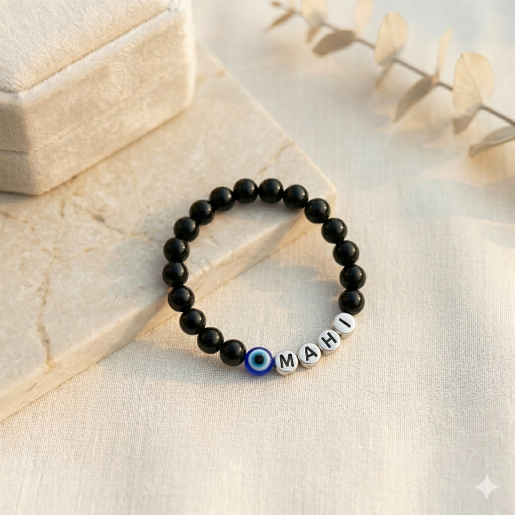 HOK Expertly Designed Unique Personalised Name Bracelet - Trending Nazariya Bracelet for all age groups - Enter Name, Charms in Textbox below Size Selection for Personalisation!