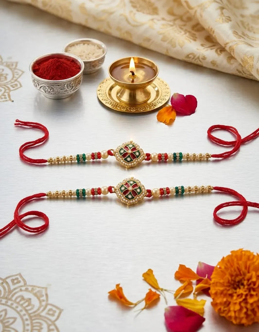 Designer Pearl & Bead Rakhi