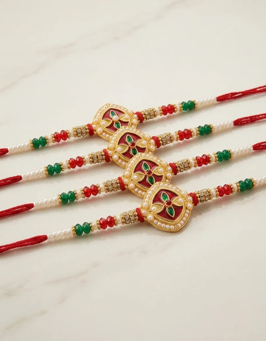 Designer Pearl & Beaded Rakhi