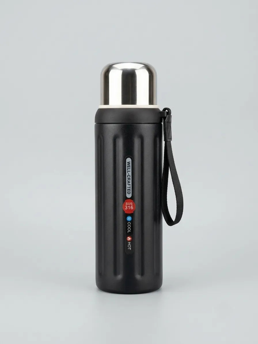 Double-Wall Vacuum Insulated Stainless Steel Thermos Flask Cum Water Bottle